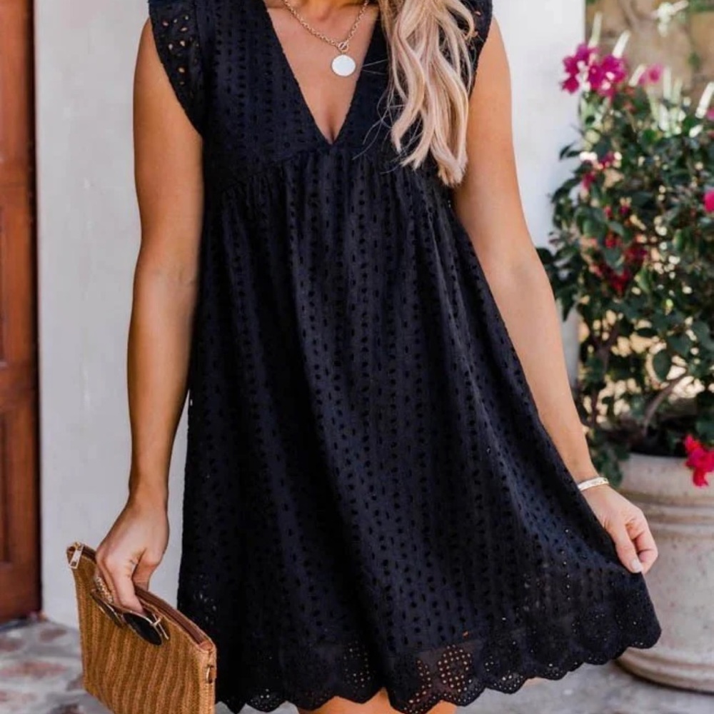 California Romper:  black lace dress with solid black romper shorts attached